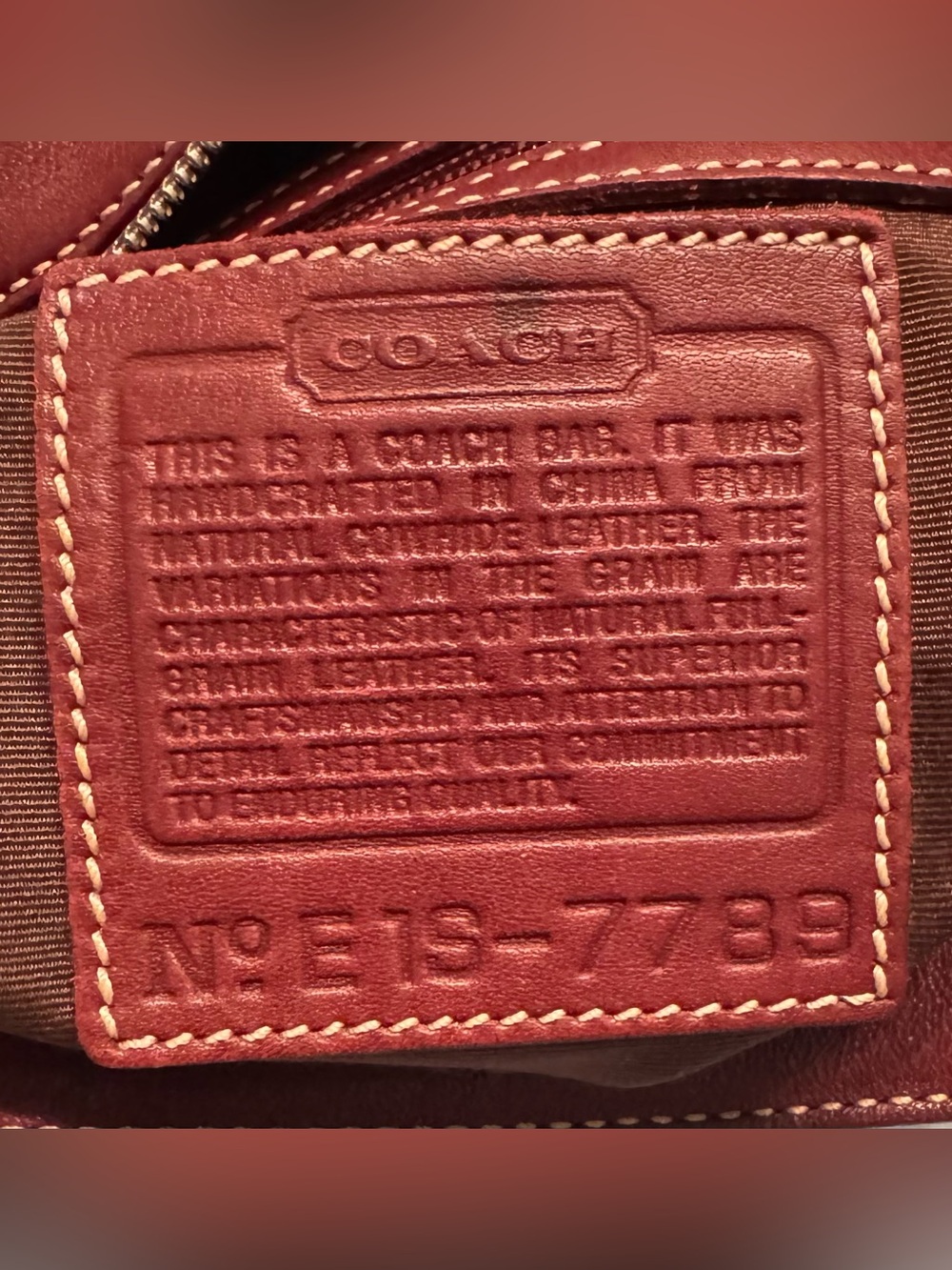 Coach Vintage 7789 Hamptons Hobo Shoulder Bag, Authentic. - Picture 11 of 12